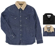 Taylor Stitch Men's Western Shirt Jacket Sherpa Lined Cotton Denim Button Up$188