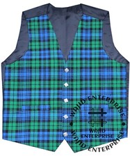 Scottish Campbell Ancient Tartan VEST 5 Buttons Formal Kilt WAISTCOAT for Men