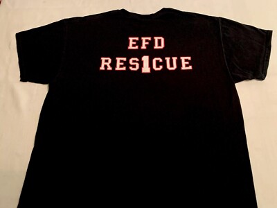 Elmont Fire Department Rescue Nassau County Long Island NY T-Shirt Sz XL  FDNY