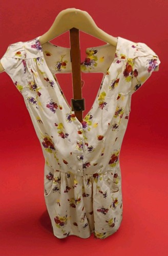 Lipsy Pixie Lott Floral Buttoned Playsuit With Pockets Size 8