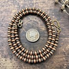 NAVAJO Desert Pearl 4mm Native Southwest Western Boho Squash Copper Necklace 20" — photo 2