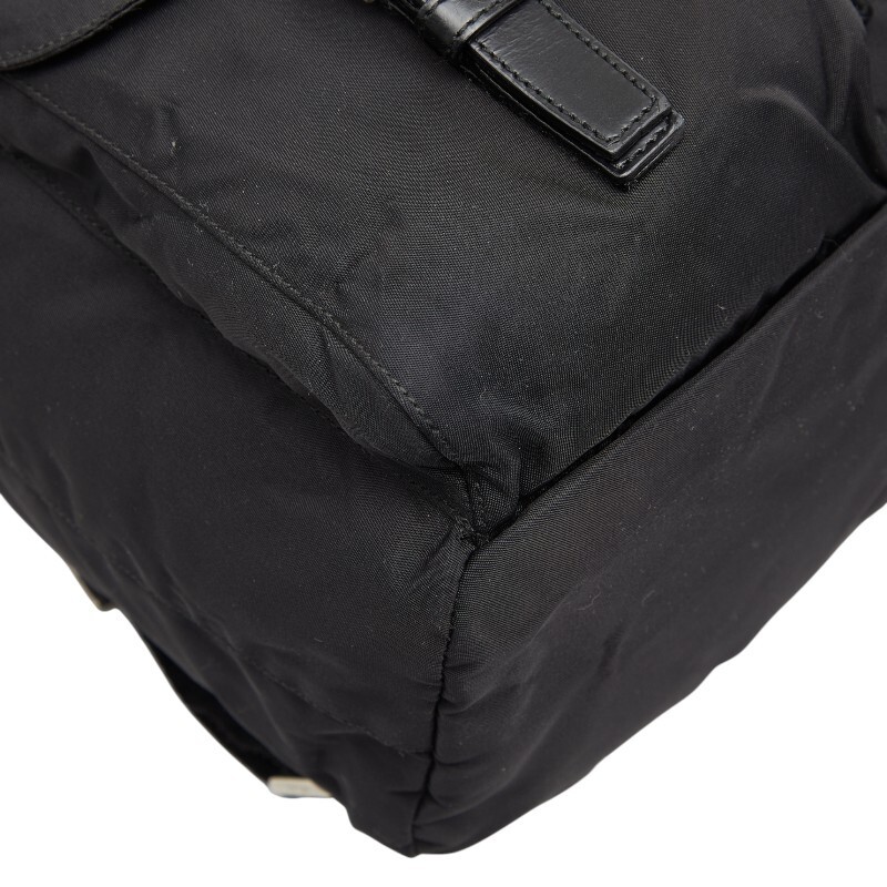 Prada Backpack Nylon Black Plate Women Used Authentic thumbnail 5