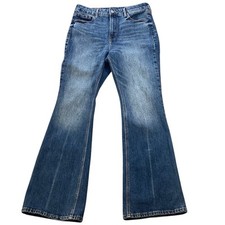 Old Navy Extra High Waisted Rise Flare Jeans, Medium Wash Size 12 Style 307084