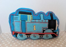 Vintage Thomas Friends Thomas the Tank Engine Blue Plush Decorative Pillow