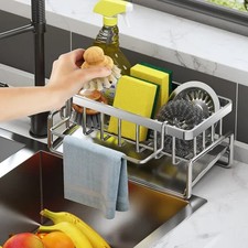 Kitchen Sink Caddy, Stainless Steel Sink Caddy, Dish Brush Holder, Sponge Holder