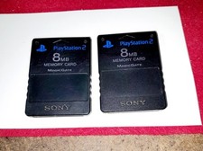 Sony PlayStation 2 Memory Card 8MB Black Lot Of 2 Official PS2 Memory Cards
