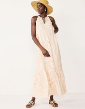 Nine West tiered peasant zebra print maxi dress Large