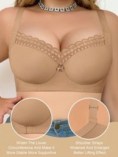 Große Größen Nahtloser glatter schwarzer BH für Damen, mit Bügel, Billig24