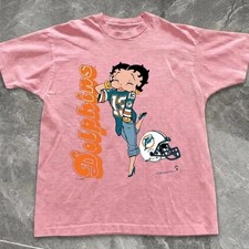 Betty Boop Miami Dolphins NFL pink t-shirt VK15025