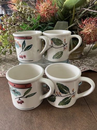 4 VTG Hartstone Pottery Mugs 12oz.
