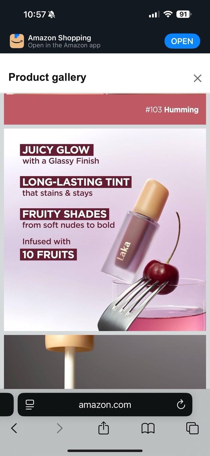 LAKA Fruity Glam Tint Mini | 111 MELLOW  | Lip Tint