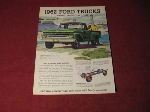 1962 Ford 4x4 Pickup Truck Sales Sheet Brochure Booklet Catalog Old Original