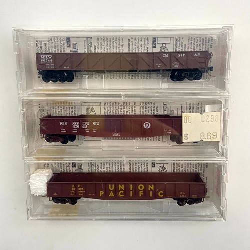 Micro-Trains Spur N UP, MILW, PEN 105020 46350 60010 50' Gondelwagen 3er Set | Zustand: New