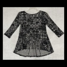 Cable & Gauge Women s Top Small Black Gray Fl...