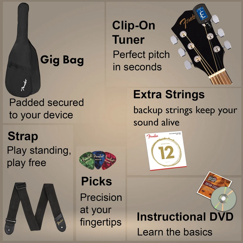 Guitarra acústica Fender FA-125 Dreadnought - Sunburst con estuche Foto 3 de 4