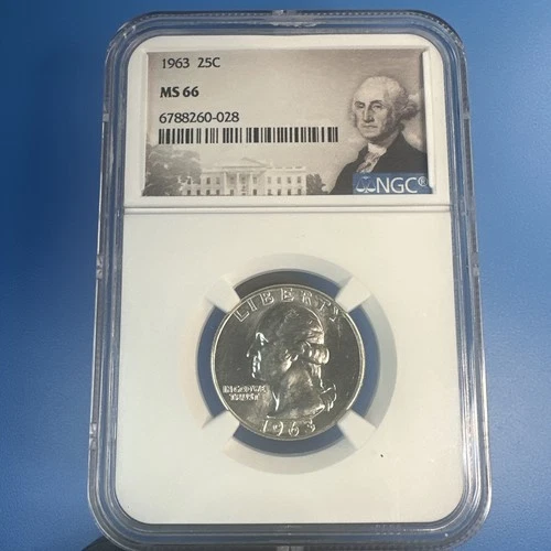 1963 25C Washington Quarter Dollar NGC  MS66  (011)