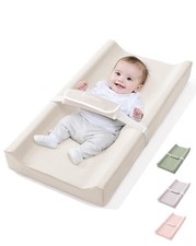 Baby Changing Pad with Wipeable  Waterproof PU Cover, Contoured Diaper Chang...