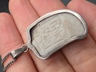 Vtg Chinese Sterling Silver Blue White Porcelain Rabbit Zodiac Pendant Necklace — photo 7