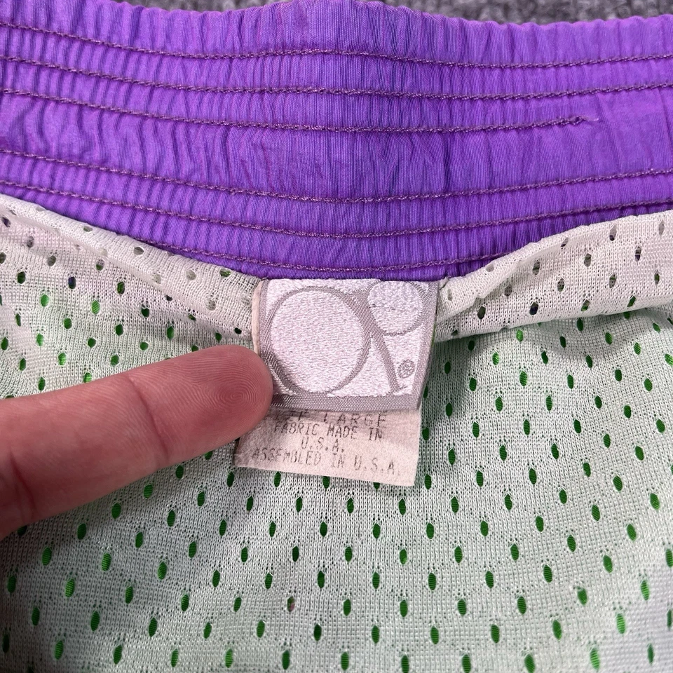 Винтажные мужские плавки OP Ocean Pacific большие неоново-зеленые фиолетовые 80-е 90-е США - Изображение 4 из 4