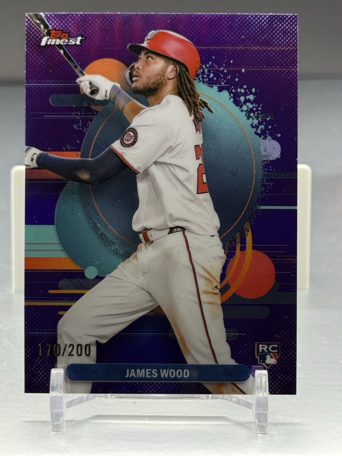 2025 Topps Finest JAMES WOOD Uncommon Purple Refractor 170/200 RC #200 Nationals