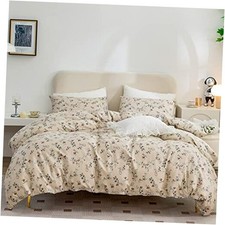 King Floral Duvet Cover, 100 Soft Cotton 3-Piece Bedding King 90"x104" 0406ab