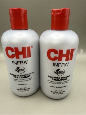 CHI Infra Shampoo Moisture Therapy Shampoo & Thermal Protect Treatment 12oz DUO