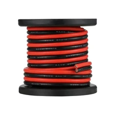 8 Gauge Flexible 2 Conductor Parallel Silicone Wire Spool Red Black High Resi...