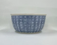 Threshold Melamine Cereal Ice Cream Snack Bowl Geometric Design Cream and Blue