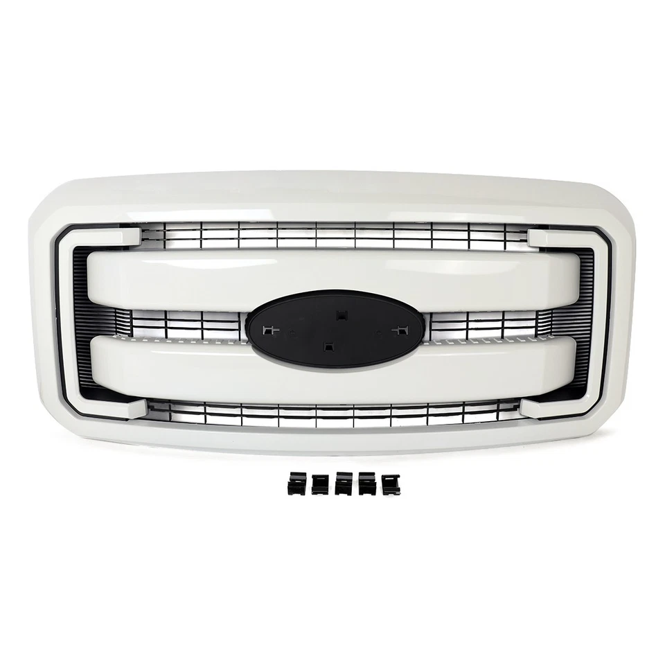 White Platinum Front Bumper Grille For 2011-16 Ford F-250 F-350 F-450 Super Duty - Image 4 of 4