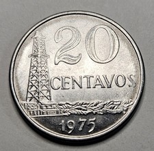 1975 Brazil 20 Centavos - Brazilian Coin - Stainless Steel - World Coin
