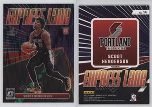 2023 Donruss Optic Express Lane Green Shock Prizm Scoot Henderson #14 Rookie RC