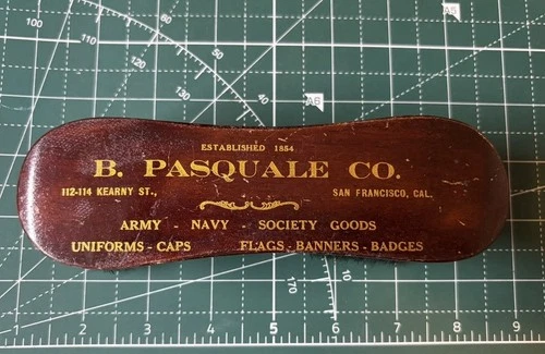 WW1 US Military Rare B. Pasquale Co Shoe Brush