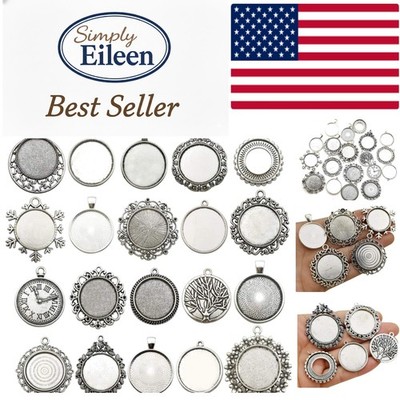 Crafting Essentials: 20pcs 25mm Bezel Trays in Antique Silver for Jewelry Makers