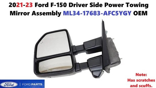 2021-23 Ford F150 Driver Side Power Towing Mirror Assembly ML34-17683-AFC5YGY