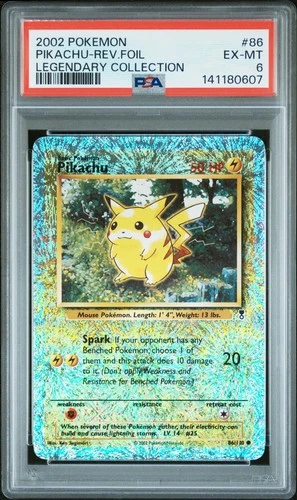 2002 POKEMON LEGENDARY COLLECTION #86 PIKACHU-REVERSE FOIL PSA 6