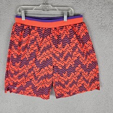 Fabletics Shorts Mens Medium Orange The One Short Lined Geometric Athletic 7in