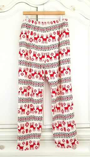 Pigiama Hanna Andersson avorio rosso renna flanella fondo superiore set grande - Foto 6 di 11