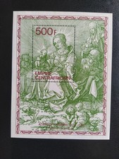 Bloc Timbres Centrafrique 1979 Madone Sur Un Banc N° 36 Neuf**