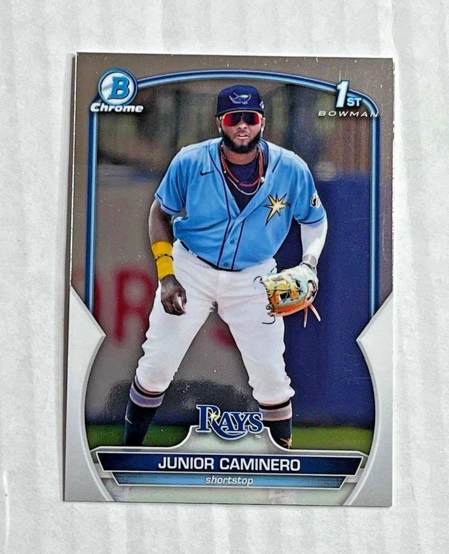 JUNIOR CAMINERO 2023 Bowman Chrome Prospects 1ST BOWMAN RC #BCP-61! RAYS!
