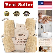 Eco-Friendly Pack of 4 Real Egyptian Loofah Sponges: Gentle Exfoliating Love