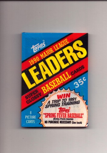 1990 Topps Baseball Leaders Sealed Pack 8 Super Glossy Baseball Cards