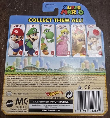Hot Wheels 2016 Character Cars Nintendo Super Mario Green Yoshi