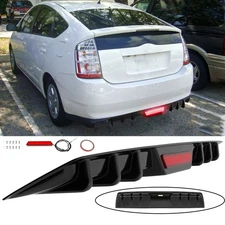 For Toyota Prius 2001-2022 Glossy Rear Bumper Diffuser Lip Splitter W/ LED Light