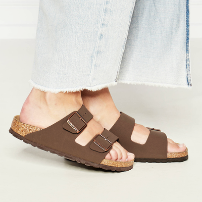 Birkenstock Arizona Birkibuc Mocha Cork Footbed Women's Sandals