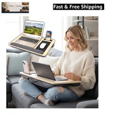 Laptop Lap Desk with Mousepad, Cushion, Wide 21", Fits up to 15.6 inch, Porta...