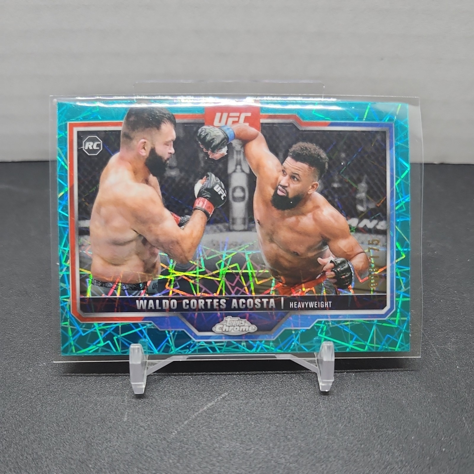 2025 Topps Chrome UFC - Waldo Cortes Acosta #19 Teal Lazer Refractor /175 (RC)