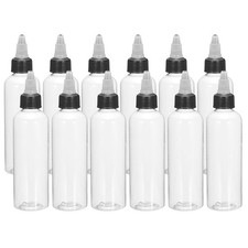 12Pcs 4oz/120ml Squeeze Bottles Clear Dispensing Bottles with Cap