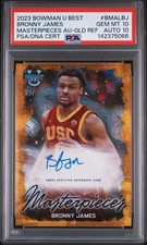 2023 BOWMAN U BEST #BMALBJ  BRONNY JAMES MASTERPIECES AU-GLD REF/50 PSA10