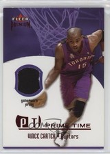 2002-03 Fleer Premium Prime Time Memorabilia Ruby 76/100 Vince Carter HOF 3t8