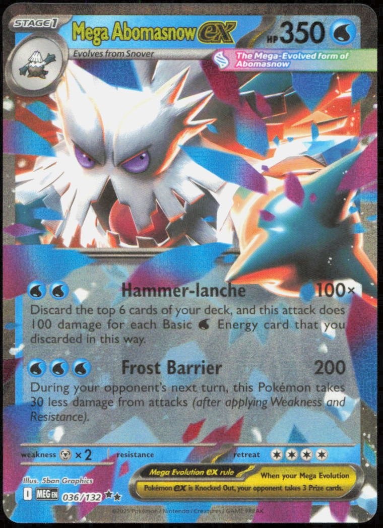 Mega Abomasnow ex 036/132 ME01: Mega Evolution Double Rare NM Pokemon TCG